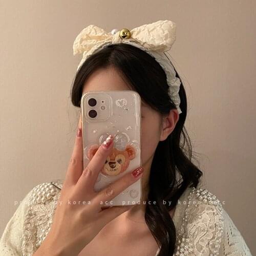 Korean pearl bow hairband niche personality wild forest hair accessories retro Hong Kong style temperament lady headband women