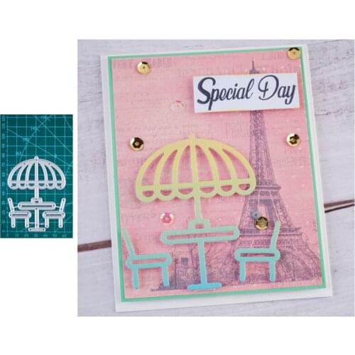 Parasol Cafe Tables And Chairs Tent Scrapbook Paper Craft Knife Mould Blade Punch Stencils Die Metal Cutting Dies Cut Die Mold