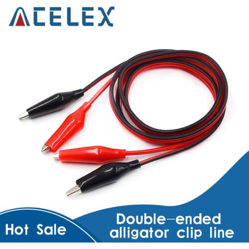 1meter Double Red and Black Clips Crocodile Cable Alligator Jumper Wire Test Leads