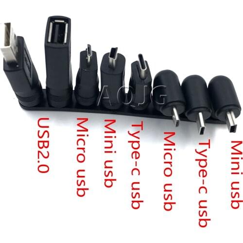 1set/8pcs Commonly used USB set 5.5*2.1mm Female jack to Mini / Micro / Type-C / USB 2.0 Male Plug DC Power Connector Adapter