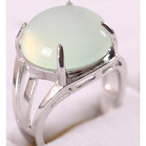 1Pcs Round CAB Cabochon Bead Adjustable Finger Ring Natural Stone Green Onyx Ring Jewelry Gift for Women Z224