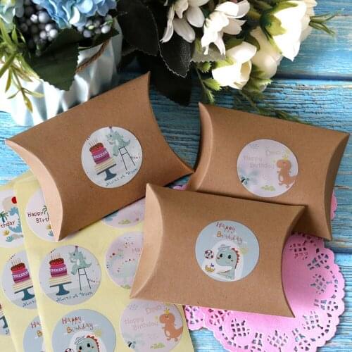 10PCS Round Natural Kraft Handmade Stickers Scrapbooking For Package Adhesive Thank You Sticker Seal Labels Stationery