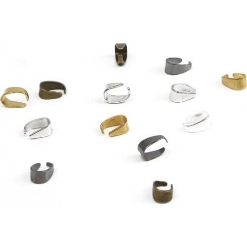 100pcs 4*9mm Gold Rhodium Bronze Tone Pendant Pinch Bail Clasps For DIY Necklace Bracelet Jewelry Findings Accessories