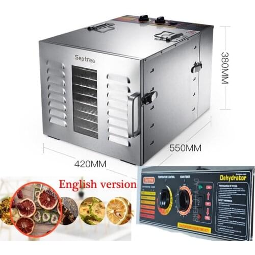 110/220V 10layers Food Dehydrator commercial Fruits dryer and vegetables Meat drying machine Snacks food Dryer