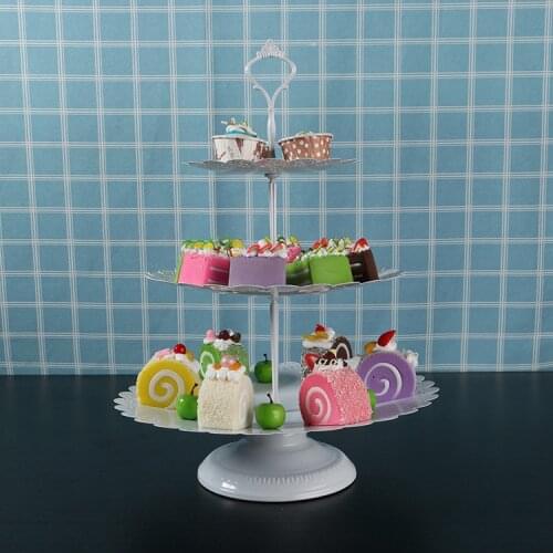 2 or 3 Tiers Sweets Candy Cupcake Tray Wedding Party Cake Display Stand Metal Cake Stand for Birthday Party Cooking Tools