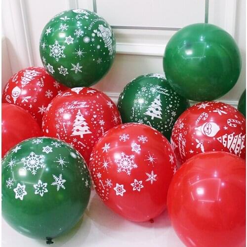 20pcs New Red Green Color Latex Balloon 10'' 12inch Merry Christmas Party Kids Birthday Supplies