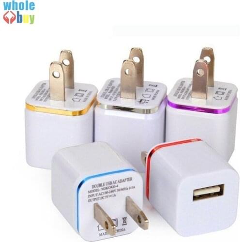 300pcs/lot Colorful 1A US Plug AC Power Adapter Home Trave Wall USB Charger adapter for iPhone 4 5 6 plus for Samsung HTC