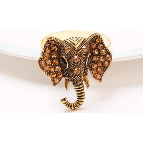 6PCS Retro diamond-encrusted elephant tissue ring tissue ring napkin buckle napkin ring cloth ring