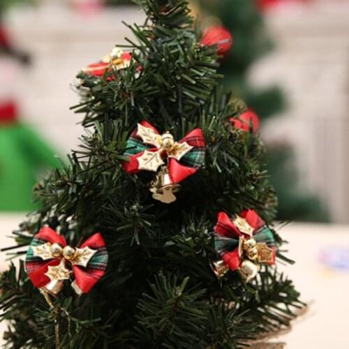 Bow with bell Plaid bowknot Christmas tree decorations for home santa claus gift new year decoration ornaments new year 2020