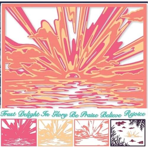 Brilliant Sunrise/Sunset Die Cuts For Card Making Scene+Pattern+Frame Metal Cutting Dies Stencils 2020 Embossing Crafts Cards