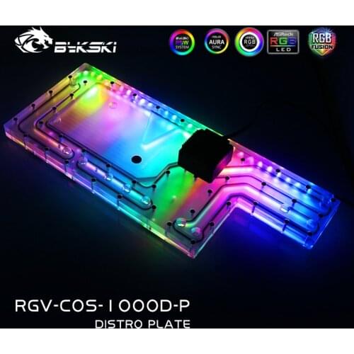 BYKSKI RGV-COS-1000D-P Distro Plate For CORSAIR 1000D Chassis Case,Water Cooling Kit,Waterway Board For PC Cooling 12V/5V