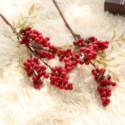 10pcs/lot Simulation Foam Beans Artificial Flowers Wedding Decoration Homes Christmas Wreath Garden Fake Plants Berries