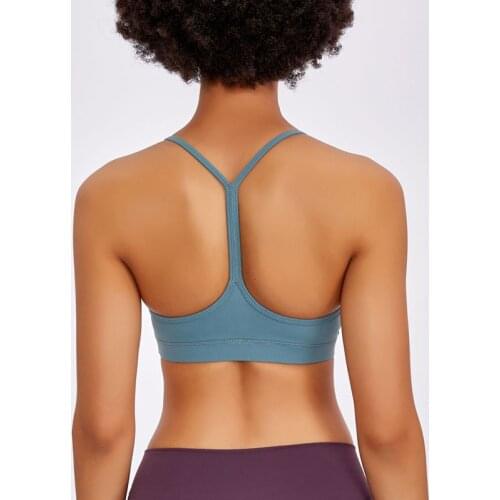 Quality Anti-sweat Y-Type Yoga Top Removable PadsFitness Bra Crop Top Women Push Up Soild Workout Gym Brassiere Sports Bras