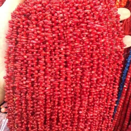 3x7mm Water Drop Coral Beads Horizontal Drilling DIY Jewelry for Necklace or Bracelets Whosale Price Sold Per Strand 15 inch