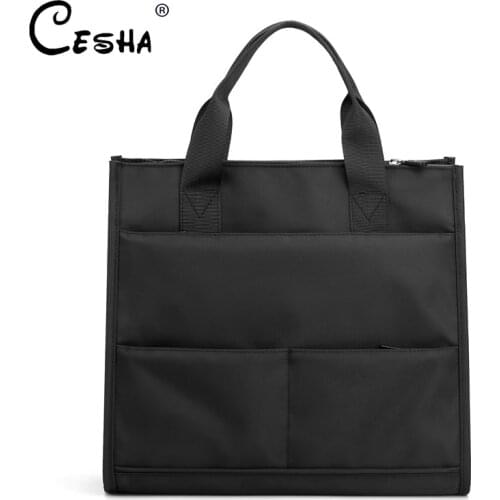 Fashion Bussiness Men Fabric Handbag High Quality Waterproof Nylon Casual Tote Large Capacity A4 Book Mens Multi-pocket Bag