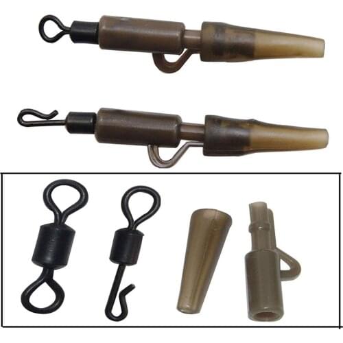 90PCS Carp Fishing Set Tail Rubber Lead Clips Rolling Swivels Quick Change Swivel For Carp Fishing Tackle Accessory