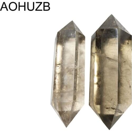 Natural Crystals High Quality Smoky Quartz Double Points Tower Energy Reiki Healing Stone Room Home Office Decoration Gemstone