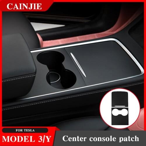 New Model Y Center Console Sticker For Tesla Model 3 2021 Accessories Carbon Fiber ABS Patch Model Three