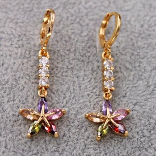 New Statement Earrings for Womens earrings Gold Filled dangle Drop colorful Earring Trendy Jewelry for Party Wedding Gift