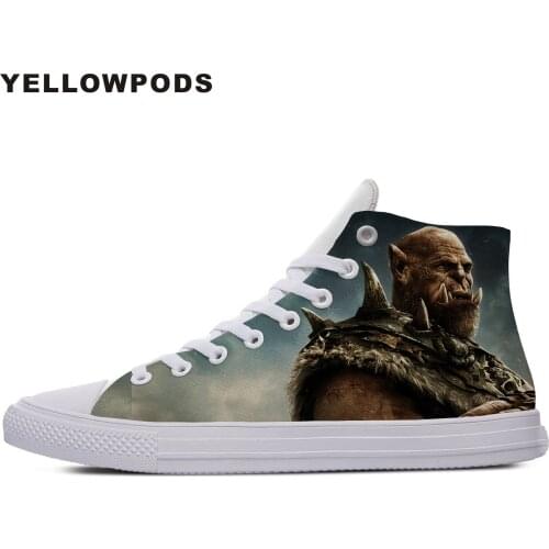 Casual Shoes Mens White Handiness Fantasy Epic Movie For Warcraft Comfort Walking Shoes Lace Up Men Fashion Footwear Man