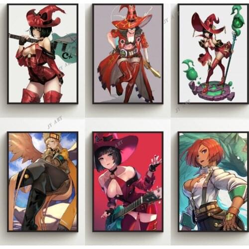 Anime Posters Guilty Gear I-No Millia Rage Canvas Painting Wall Decor Kids Baby Room Decoration Home Decor Wall Art Pictures