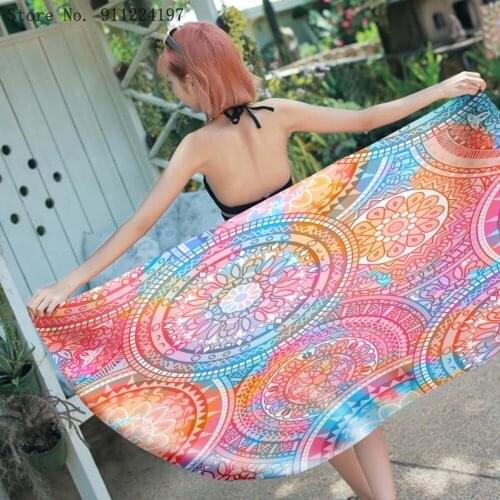 Microfine Rectangle Beach Towel Tessellate Mandala Women Summer Travel Towel Large Microfiber Beach Towel For Adult Boho Blanket