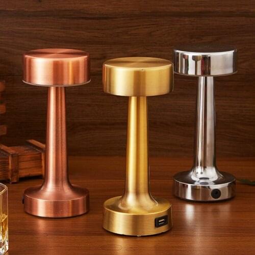 Retro Touch Sensor Bar Table Lamp Rechargeable Wine Table Lamps Bedside Coffee Restaurant Hotel Lighting LED Desktop Night Light