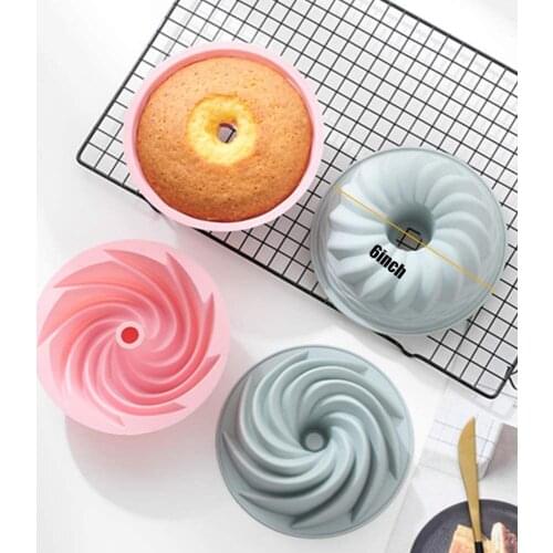 6 Inch Silicone Mould Savarin Cake Pan Mold For Baking,Nonstick Round Cake Decoration Tool Accessories Utensils For Kitchen