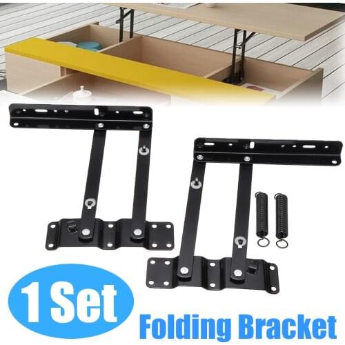 2Pcs Folding Lifting Bracket Spring Tea Table Hinge Furniture Lift Up Top Lifting Rack Shelf Mechanism Hardware