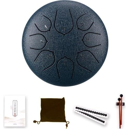Steel Tongue Drum 6 Inch 5 Tune 8 Notes Handheld Tank Drum Ethereal Hand Pan Drum Musical Percussion Instruments