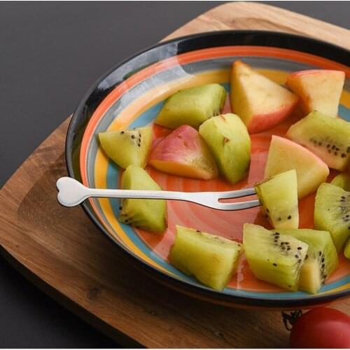 Stainless Steel Flatware Fruit Fork Cake Dessert Forks Lovely Mini Fork Used for Party Household Tableware Kitchen Accessories
