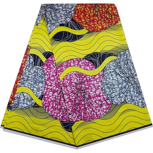 Ankara Fabric African Real Multicolor Wax Print Cotton 100% New Design Tissus Wax Africain Patchwork Fabric For Dress 6Yards