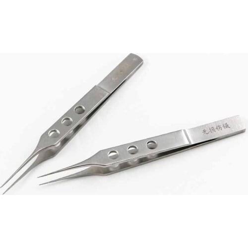 Fine non-invasive vasospasm 11cm straight pointed hole scorpion vascular head 0.3mm microscopic damage-free tweezers