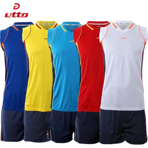 Etto New Breathable Men Volleyball Jersey Suit Sleeveless Training Clothing Sport Set Volleyball Team Uniforms Voleibol Jerseys