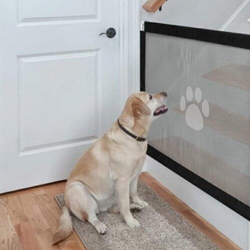 Pet Barrier Reinforced Fiber Breathable Mesh Baby Door Fence Isolation Net Pet Fence Safety Net Dog Gate Pet Separation Guard