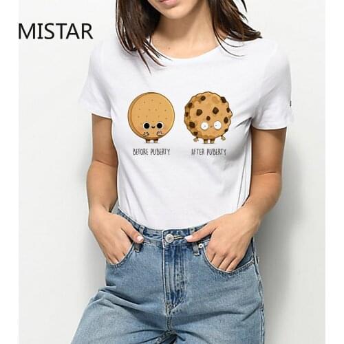 New Summer t shirt Women Hipster Graphic Harajuku Printed Casual White Top Before After Cute Cartoon T-shirt Women Streetwear