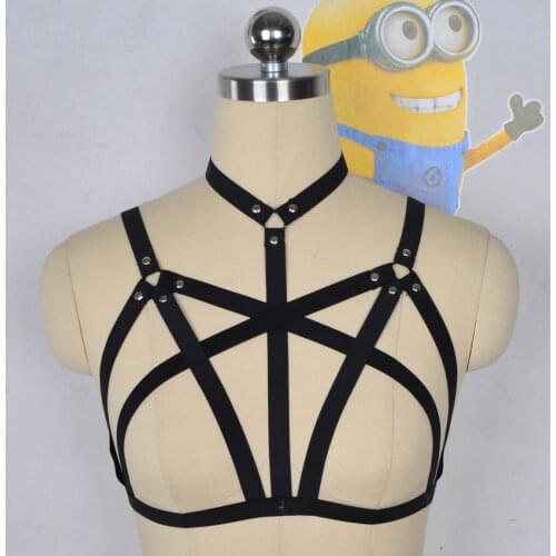 Women New Black Harness Gothic Cage Bra Harajuku Body Harness Valentines Day gift Harness Bra bondage harness