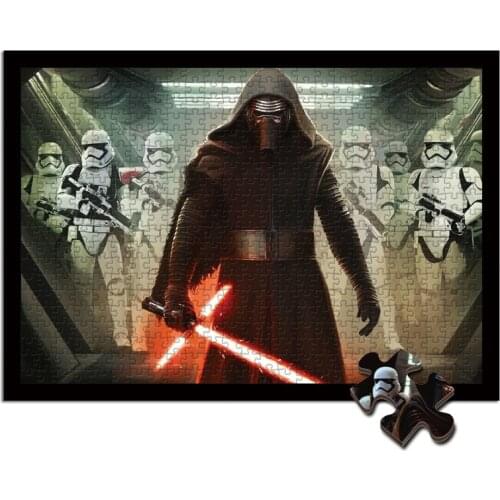 Star puzzle Wars black white knight jigsaw puzzle 1000 pieces adult relief Adornment picture custom Creative gifts wooden toys
