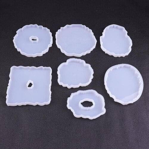 1Pc Irregular Shape DIY Jewelry Findings Tea Resin Molds Silicone Wine Glass Coasters Epoxy Mould For Fruit Dish Gathering Party