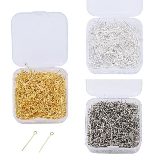 450pc/Box 24MM Golden Sliver Metal 9 Word Needle Beaded Material Eye Hole DIY Jewelry Findings Making Accessories