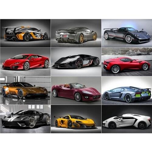 5d Cross Stitch Rhinestone Mosaic Diamond Embroidery Scenic 5D DIY Full Square Diamond Painting Luxury Car Decor Home Gift