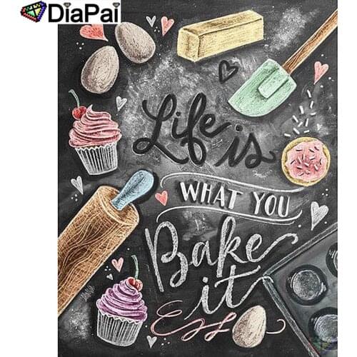 DIAPAI Diamond Painting 5D DIY 100% Full Square/Round Drill "Text landscape" Diamond Embroidery Cross Stitch 3D Decor A24737