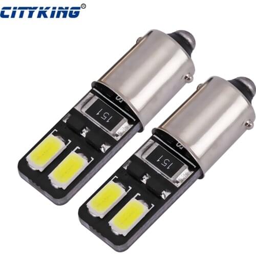 Free shipping 10pcs BAX9S BA9S led CANBUS 4SMD 5630 5730 LED car Interior light t4w ba9s Bulbs BAX9S Wedge Lamp Car-styling