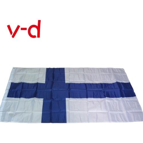 Free shipping xvggdg Finland Flag Polyester standard National Flag Banner Outdoor Indoor 150*90cm Flag