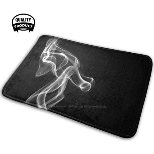 Smoke - - Black And White 2 Soft House Family Anti-Slip Mat Rug Carpet Smoke Black And White Abstract Cool Surreal Rachael