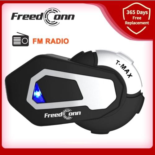 FreedConn TMax-S Motorcycle Helmet Group Intercom Bluetooth Headset 6-Way 1000m Intercom
