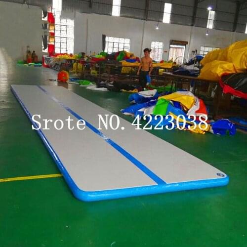 Free Shipping 4*1*0.1m Gymnastic Air Track Tumbling Mat with Free Pump for Home Use, Cheerleading, Water, Park and Beach