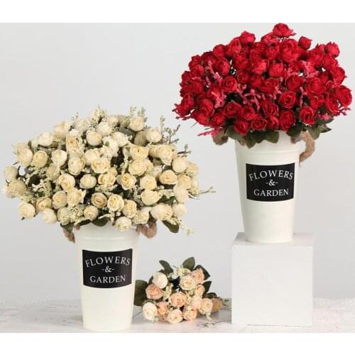 1Pc Artificial Rose Flower Garden DIY Wedding Party Desktop Furniture Decoration Party Decor home wedding decoration fake flower