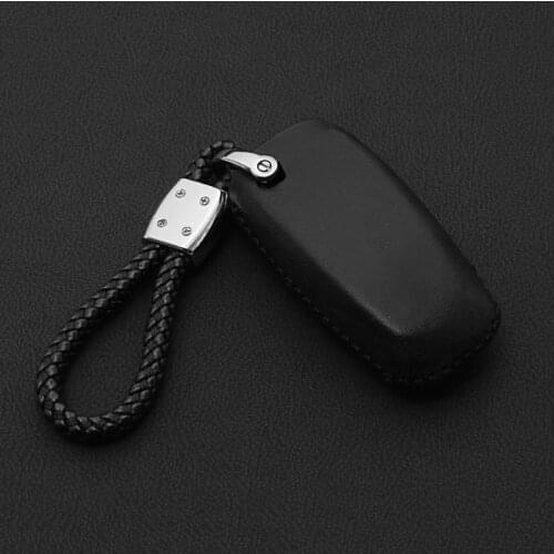 Car Leather Key Case Sewing Key Protection Cover Stylish Modification for 2018-2020 Ford Mustang Car Accessories