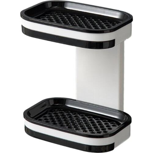 Easy Cleaning Soap Dish Plastic Bar Moisture-proof Soap Holder Shelf for Shower Bathroom ,Self-draining Plastic Dishes for 16FA